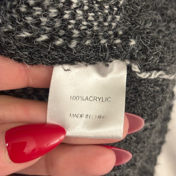 Michelle Mae Charcoal and Cream Snowflake Holiday Sweater - Picture 6 of 7